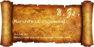 Marchfeld Zsigmond névjegykártya